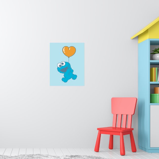 Cookie Monster Heart Balloon Poster (Barnkammare 1)