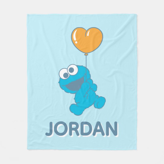 Cookie Monster Hjärtballong Fleecefilt (Framsidan)