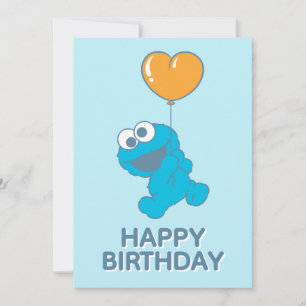 Cookie Monster Hjärtballong Kort