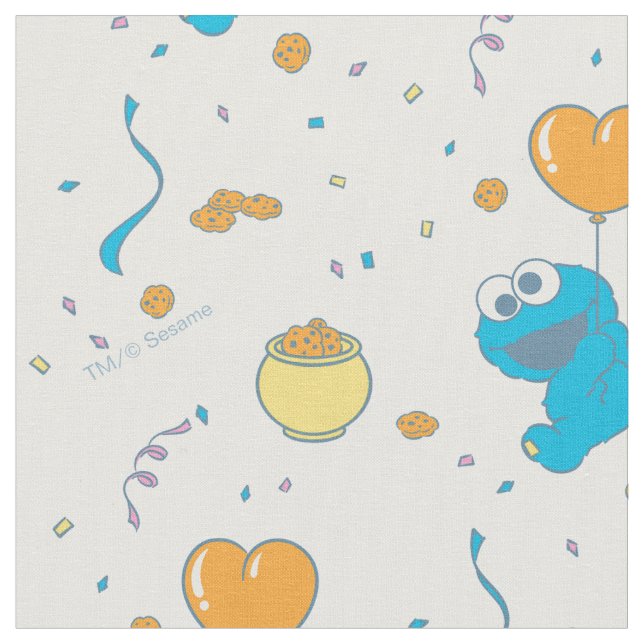 Cookie Monster Hjärtballong Tyg (Närbild)