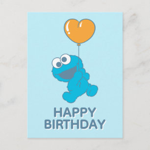 Cookie Monster Hjärtballong Vykort