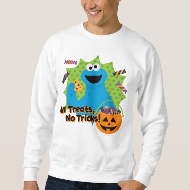 Cookie Monster | Inga trick! Lång Ärmad Tröja (Framsida)