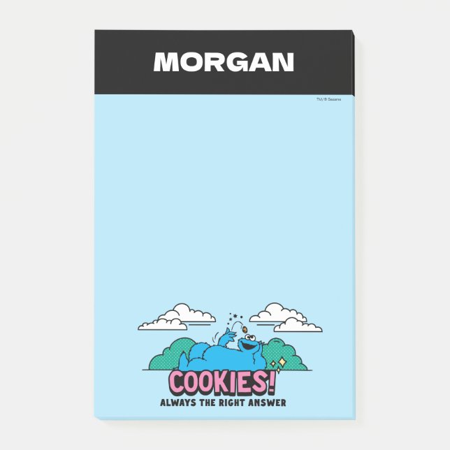 Cookie Monster | Kakor Alltid Rätt Svar Post-it Block (Framsida)