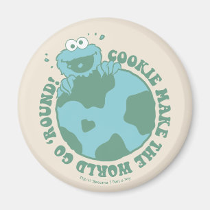 Cookie Monster Kakor Får Världen Att Snurra Magnet