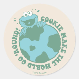 Cookie Monster Kakor får världen att snurra runt Klistermärke