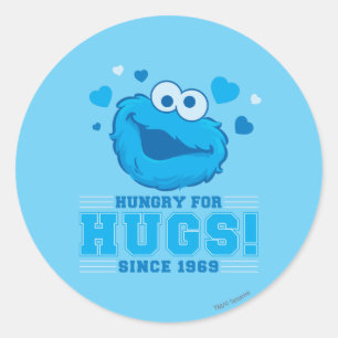 Cookie Monster Kramar Runt Klistermärke