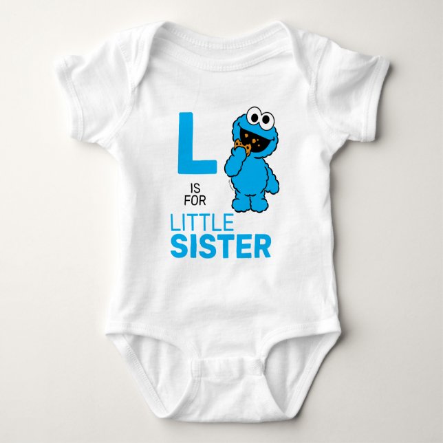 Cookie Monster | L är för lillasyster T Shirt (Framsida)