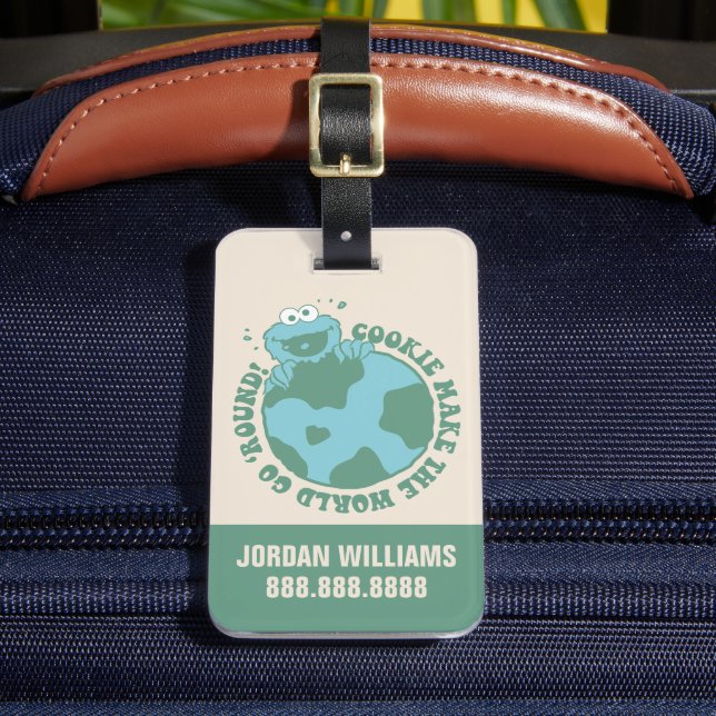 Cookie Monster | Lägg till ditt namn Bagagebricka (Framsida Insitu 2)