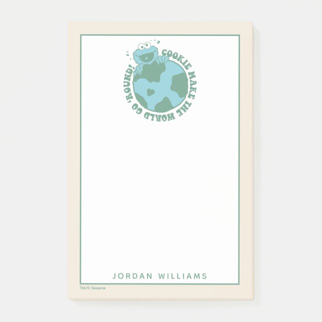 Cookie Monster | Lägg till ditt namn Post-it Block (Framsida)
