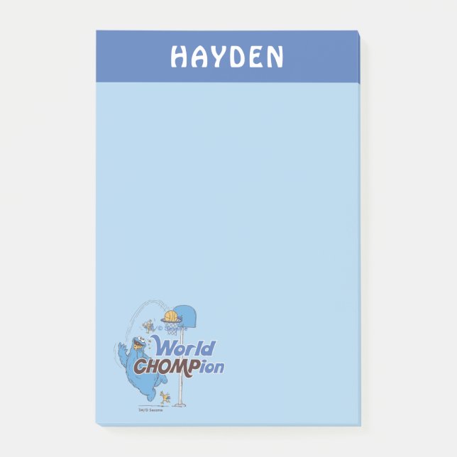 Cookie Monster | Lägg till ditt namn Post-it Block (Framsida)