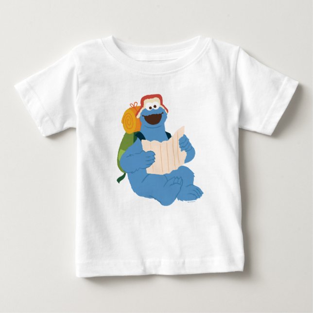 Cookie Monster läser en karta T Shirt (Framsida)