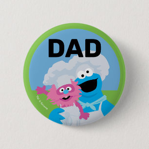Cookie Monster Matsbil Födelsedags Pojkes Pappa Knapp