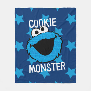 Cookie Monster Mönster Ansikte Fleecefilt