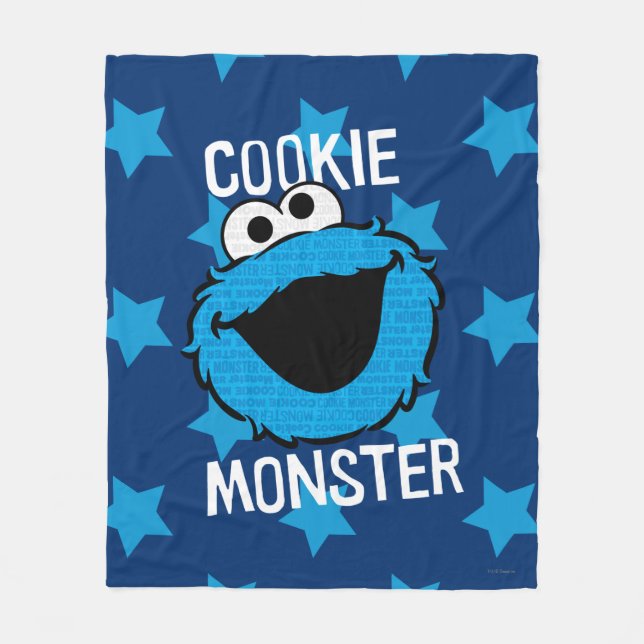 Cookie Monster Mönster Ansikte Fleecefilt (Framsidan)