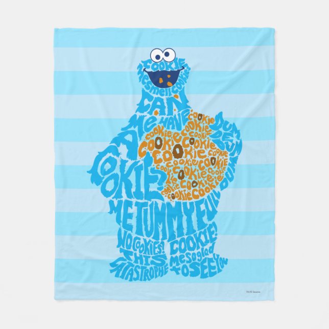 Cookie Monster Mönster Fill Fleecefilt (Framsidan)
