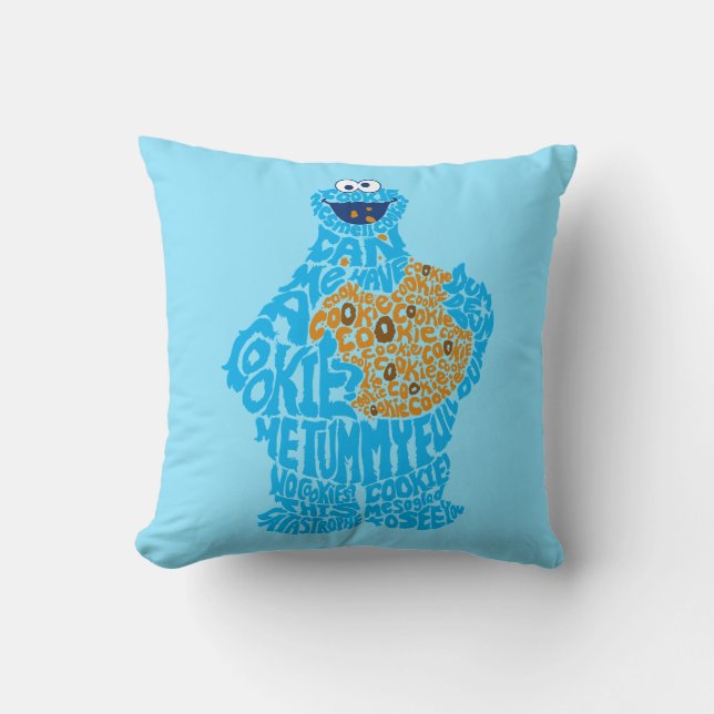 Cookie Monster Mönster Fill Kudde (Framsida)