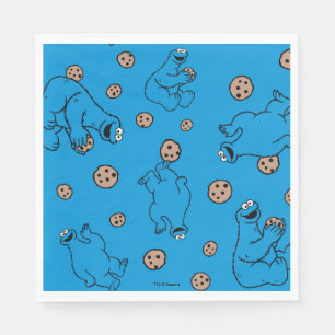 Cookie Monster och Cookies Blue Mönster Pappersservett