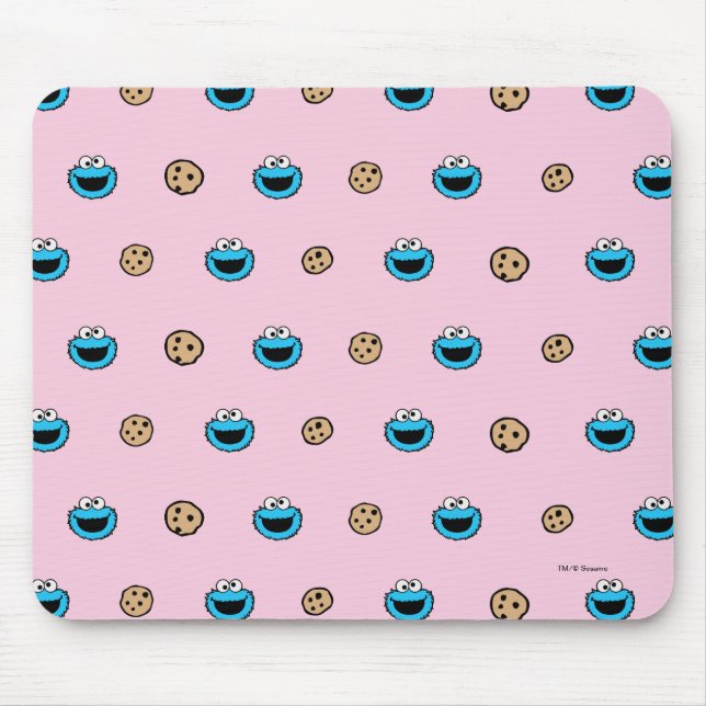 Cookie Monster och Cookies Rosa Mönster Musmatta (Framsidan)