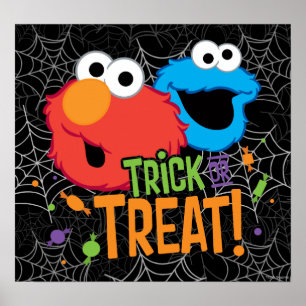 Cookie Monster och Elmo - Godis eller bus Poster
