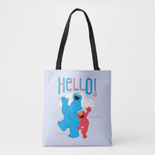 Cookie Monster och Elmo Hej! Tygkasse