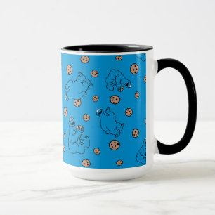 Cookie Monster och kakor Blått mönster Mugg