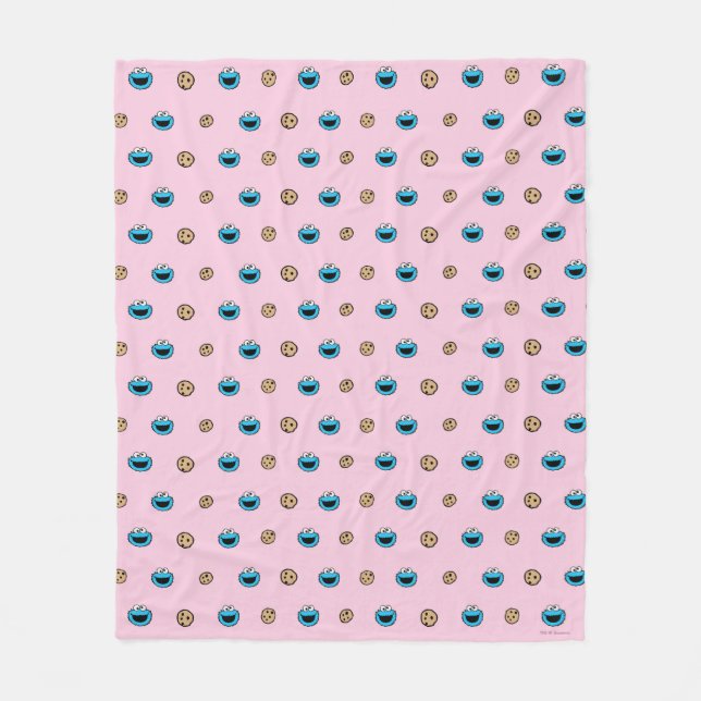 Cookie Monster och kakor Rosa mönster Fleecefilt (Framsidan)