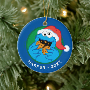 Cookie Monster Officiell julgranskontrollant Julgransprydnad Keramik