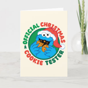 Cookie Monster Officiell jultestare av kakor Helgkort