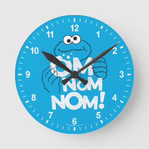 Cookie Monster   Om Nom Nom! Rund Klocka