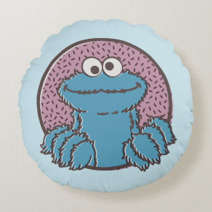 Cookie Monster   Om Nom Nom Rund Kudde