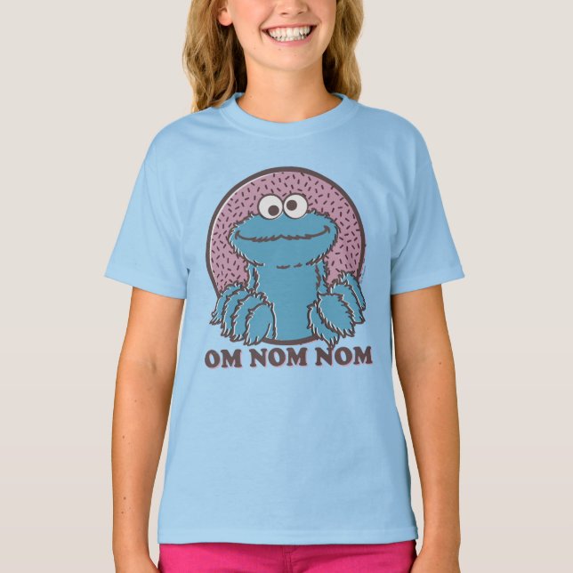 Cookie Monster | Om Nom Nom T Shirt (Framsida)