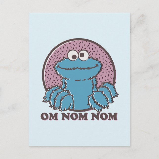 Cookie Monster | Om Nom Nom Vykort (Framsida)