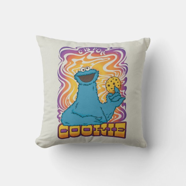 Cookie Monster | Psykedelisk Kudde (Framsida)