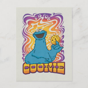 Cookie Monster Psykedelisk Vykort