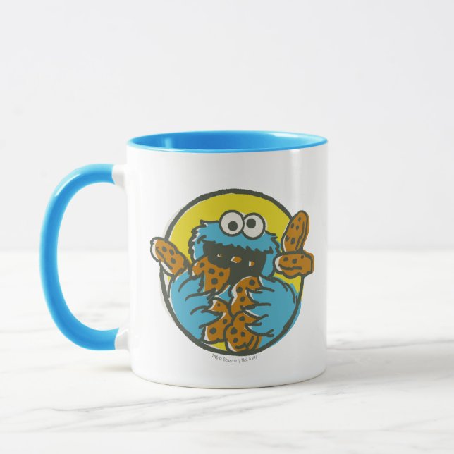 Cookie Monster Retro Mugg (Vänster)
