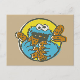 Cookie Monster Retro Vykort
