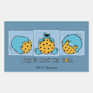 Cookie Monster Så rullar jag Rektangulärt Klistermärke