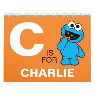 Cookie Monster Sesame Street Lägg till ditt namn Kalender