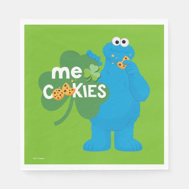 Cookie Monster | Shamrock Kärlek Pappersservett (Framsidan)