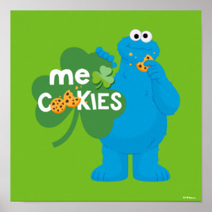 Cookie Monster Shamrock Kärlek Poster