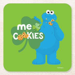 Cookie Monster Shamrock Kärlek Underlägg Papper Kvadrat