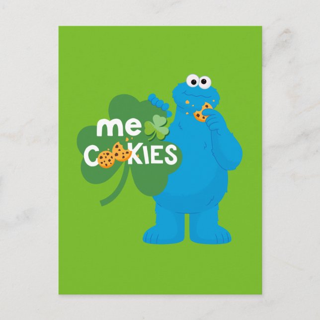 Cookie Monster | Shamrock Kärlek Vykort (Framsida)