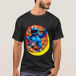 Cookie Monster Skateboarding T Shirt