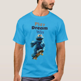Cookie Monster Skateboarding Trick Design Luft T Shirt