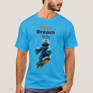 Cookie Monster Skateboarding Trick Design Luft T Shirt