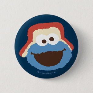 Cookie Monster Skogs Ansikte Knapp