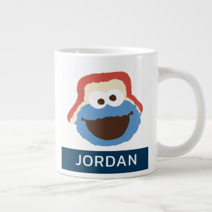 Cookie Monster Skogs Ansikte Lägg till Ditt Namn Jumbo Mugg