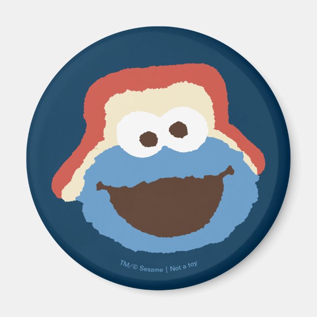 Cookie Monster Skogs Ansikte Magnet (Framsidan)