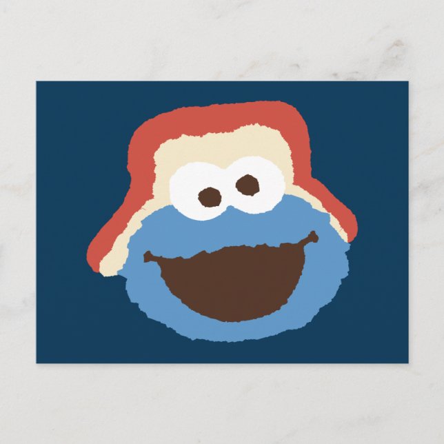 Cookie Monster Skogs Ansikte Vykort (Framsida)