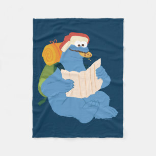 Cookie Monster som läser Karta Fleecefilt